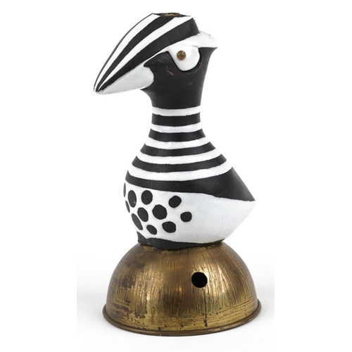 24 - An Austrian Keramik porcelain lamp base in the form of a stylized bird, paper label to the underside... 