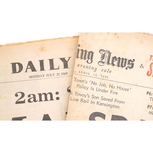 2319 - Two 1960s newspapers - The Evening News Wednesday April 12th 1961 Man in Space and The Daily Express... 