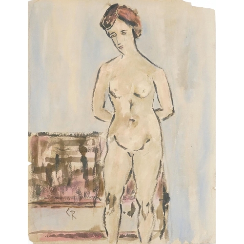 3643 - In the manner of Christian Rohlfs - Female Nude, late 19th/early 20th century German School, waterco... 