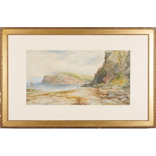 3684 - Coastal Landscape, early 20th century British School, watercolour on paper, indistinctly signed, fra... 