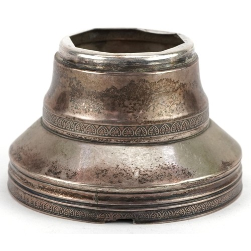 484 - A Russian silver trophy stand, impressed marks to the base, 9.5cm in diameter, 113.8g