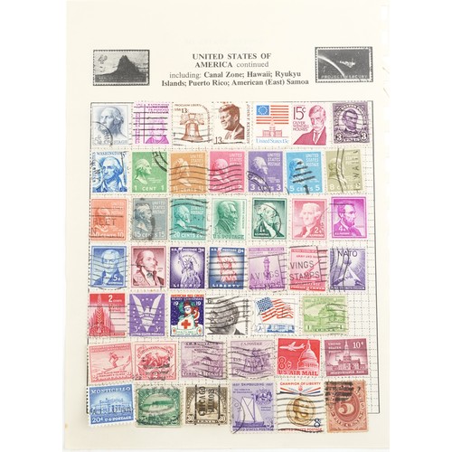 2215 - A selection of 19th century and later USA stamps on sheets.