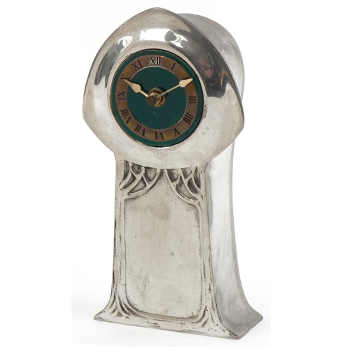 62 - Liberty Heritage pewter clock with enamelled dial numbered 9808, limited edition 173/250, 22cm high