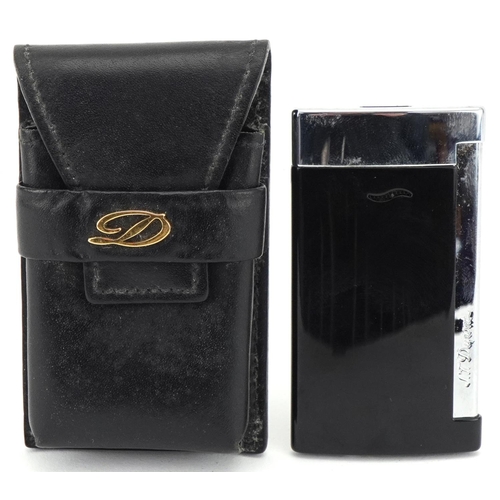 77 - S T Dupont S.T. Dupont Slim 7 turbo flame pocket lighter & St Dupont leather case lighter case numbe... 