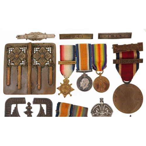 2434 - A group of Militaria including British military World War I dress medals and a King's medal awarded ... 