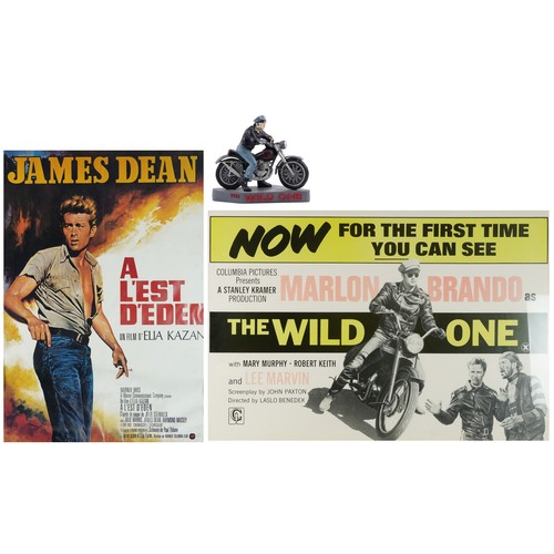 3679 - East of Eden, a French Language framed film poster starring James Dean, 85cm x 58cm, together with a... 