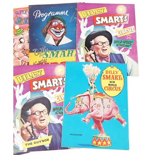 2296 - Seven 1950's Billy Smart's Circus programmes.