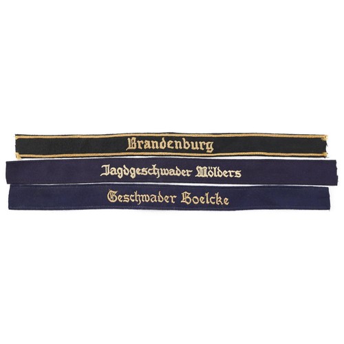 2583 - Three German military interest armbands.