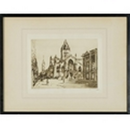 3469 - J. McKay - St Giles, Edinburgh, 20th century British school, etching, signed, framed and glazed, 18c... 