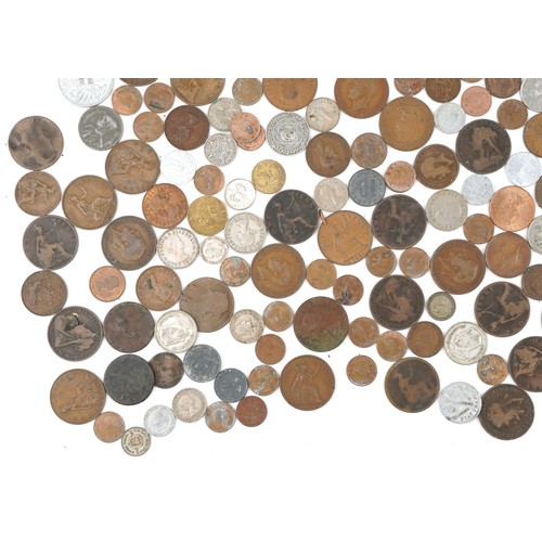 2189 - A quantity of 19th century and later British and world coinage including silver examples.