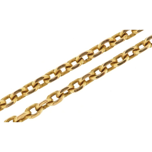 308 - A 9ct gold chain link necklace, 62cm in length, 7.9g.