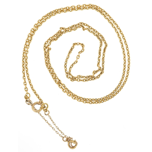 308 - A 9ct gold chain link necklace, 62cm in length, 7.9g.