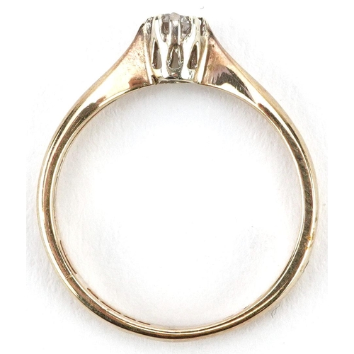 315 - A 9ct gold diamond solitaire ring, size L, 1.5g.