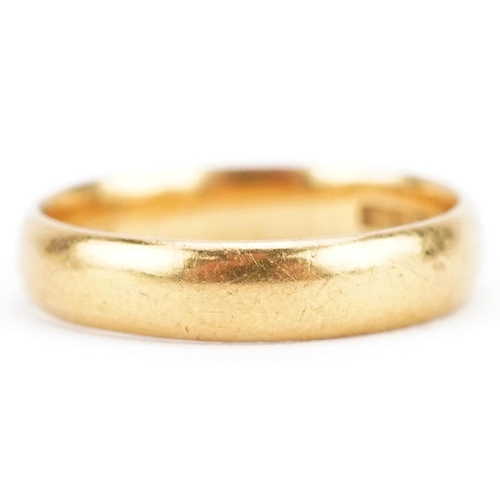 142 - A George V 22ct gold wedding band, Birmingham 1926, size P, 4.8g.