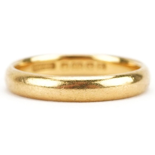  A George V 22ct gold wedding band, Birmingham 1928, size N/O, 4.6g.