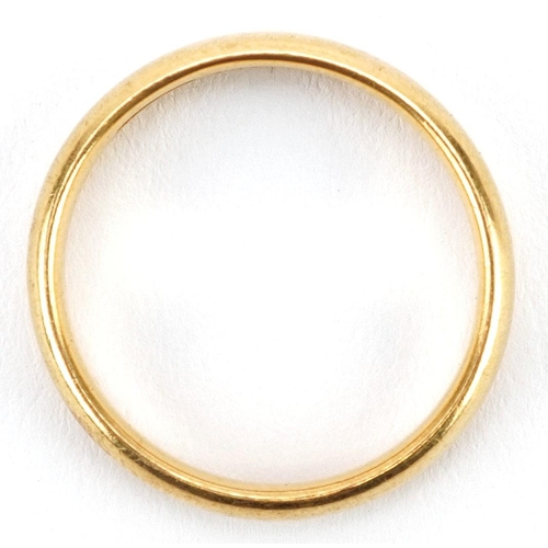  A George V 22ct gold wedding band, Birmingham 1928, size N/O, 4.6g.