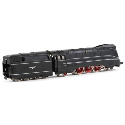 506 - A Fleischmann locomotive and tender finished in black, 27cm in length.