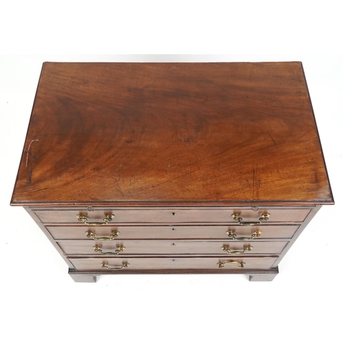  A George III mahogany bachelors chest of four graduated long drawers, on bracket feet, 80cm H x 84cm... 