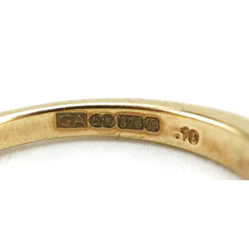 344 - A 9ct gold diamond half eternity ring with 'I love you' hidden message, total diamond weight approxi... 