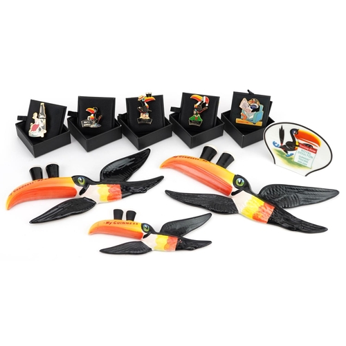 781 - Guinness collectables comprising a graduated set of three Carltonware toucan wall plaques, Royal Dou... 