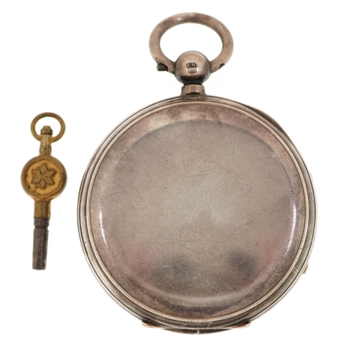 318 - An Edwardian gentlemen's silver open face key wind pocket watch having enamelled and subsidiary dial... 