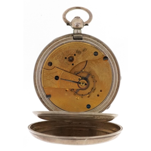 228 - Waltham, an Edwardian gentlemen's silver key wind open face pocket watch having enamelled and subsid... 