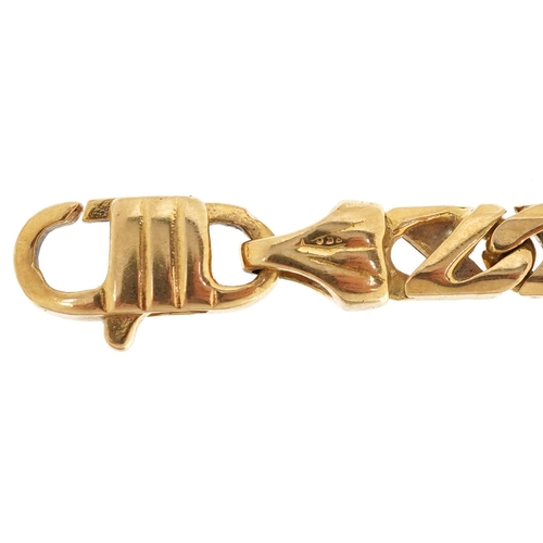 30 - An 18ct gold Z link bracelet, 18cm in length, 12.6g.