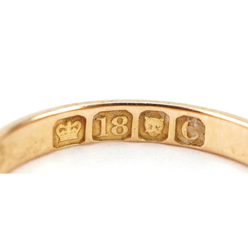 289 - An 18ct gold wedding band, size M, 2.0g.