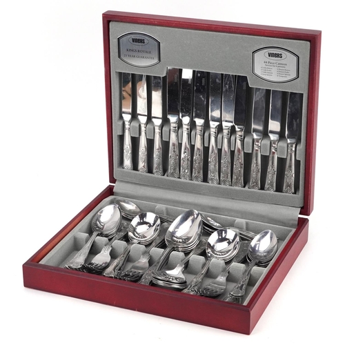 710 - A Viners canteen of silver plated and stainless steel cutlery, the canteen 34.5cm wide.