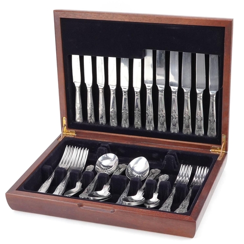 712 - A canteen of Viners silver plated and stainless steel cutlery, the canteen 38cm wide.