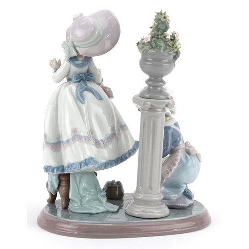 734 - A Lladro figure group of two young girls - A Stitch in Time, numbered 5344, 24cm high, with box.