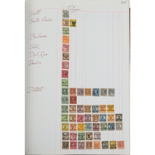  zzz A very comprehensive collection of 19th century and later US pre-cancel stamps housed in a large... 