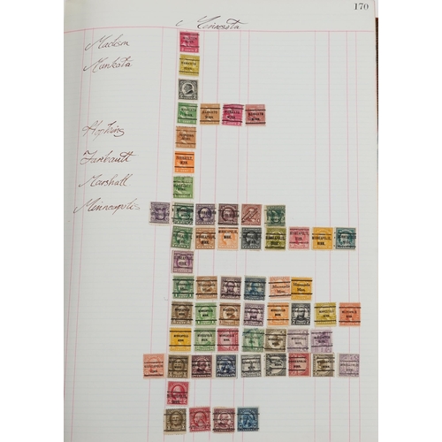  zzz A very comprehensive collection of 19th century and later US pre-cancel stamps housed in a large... 