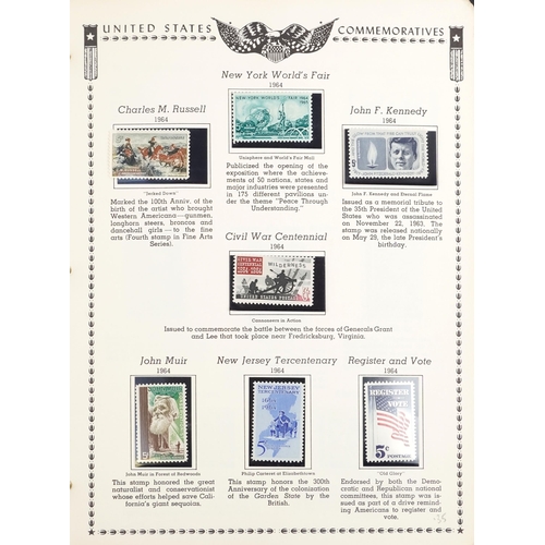 1529 - Four stamps albums containing mint American examples, mainly 20th century, including commemorative i... 