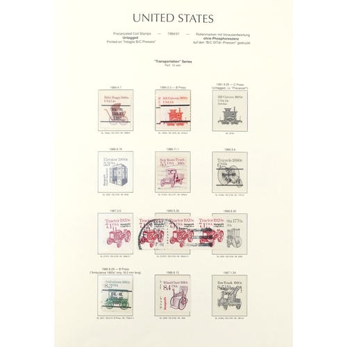 1529 - Four stamps albums containing mint American examples, mainly 20th century, including commemorative i... 