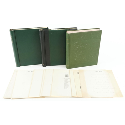 1517 - Three green stamp albums housing 19th century and later British and Commonwealth stamps including tw... 