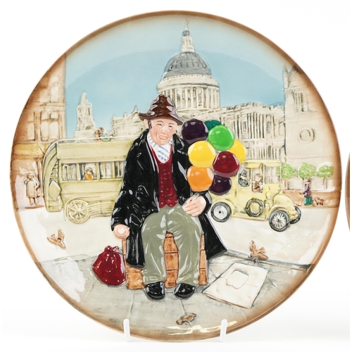 407 - Two Royal Doulton 'The Old Balloon Seller' plates, 26cm in diameter.