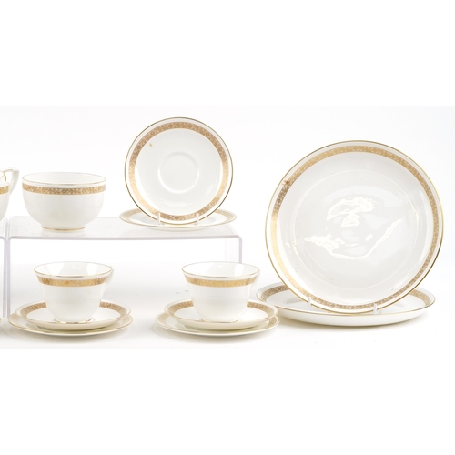 415 - A Royal Worcester fine bone china Golden Anniversary part tea set.