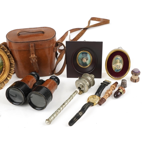 1219 - A small group of collector's items to include a pair of binoculars, a Bruford gentlemen's wristwatch... 