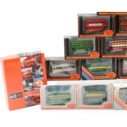 562 - Twenty six Exclusive First Editions diecast vehicles with boxes, including Bedford SB Duple Vega 187... 