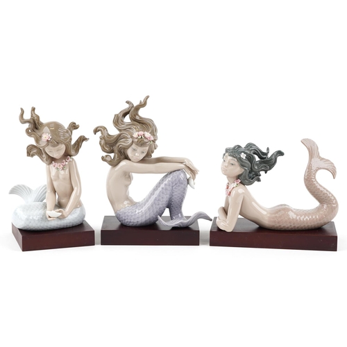 730 - Three Lladro figures of mermaids - Fantasy numbered 1414, Illusion numbered 1413 and Mirage numbered... 