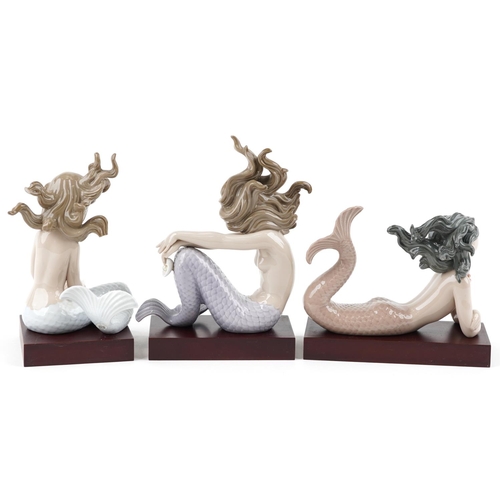 730 - Three Lladro figures of mermaids - Fantasy numbered 1414, Illusion numbered 1413 and Mirage numbered... 