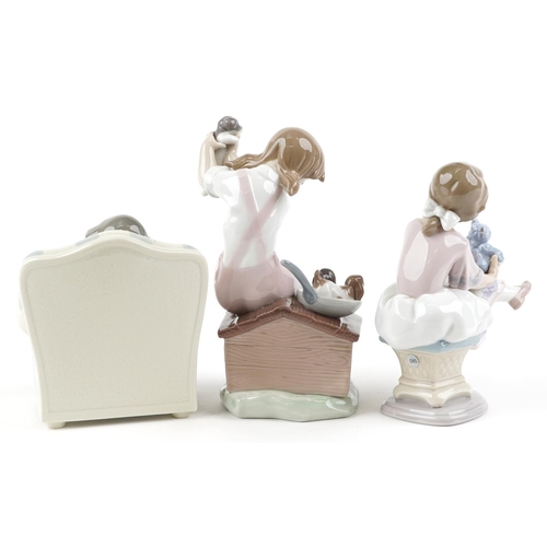 762 - Three Lladro figures of young children - Best Friend 7620, Pick of the Litter 7621 and Shhh... They ... 