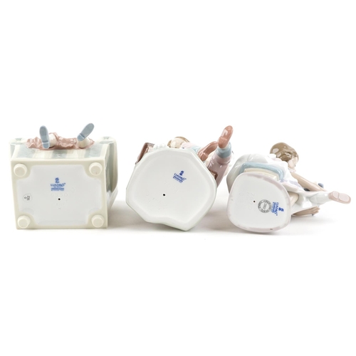 762 - Three Lladro figures of young children - Best Friend 7620, Pick of the Litter 7621 and Shhh... They ... 