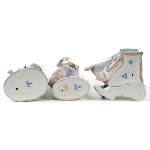 764 - Three Lladro figures of young children - Musically Inclined 5810, Chit-Chat 5466 and The Wanderer 54... 