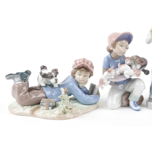 768 - Six Lladro figures of young children - My Best Friend 5401, Study Buddies 5451, All Aboard 7619, I H... 