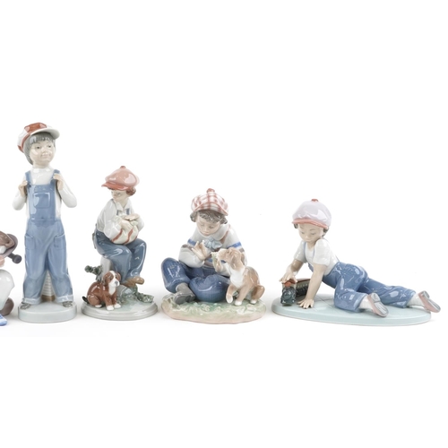 768 - Six Lladro figures of young children - My Best Friend 5401, Study Buddies 5451, All Aboard 7619, I H... 