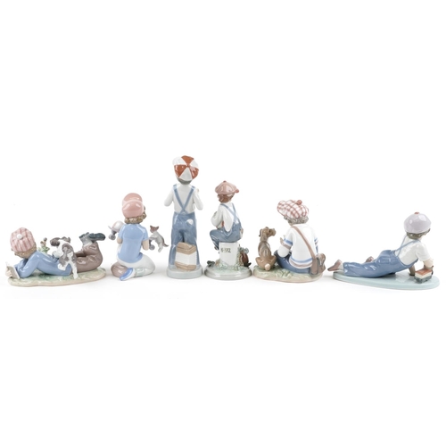 768 - Six Lladro figures of young children - My Best Friend 5401, Study Buddies 5451, All Aboard 7619, I H... 