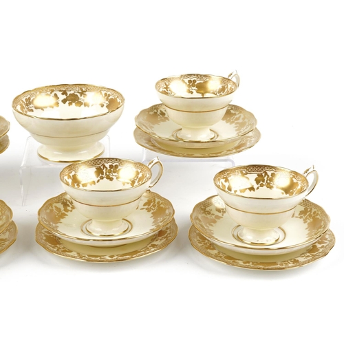 426 - A Hammersley & Co, Longton, England, part tea service with gilded floral decoration.