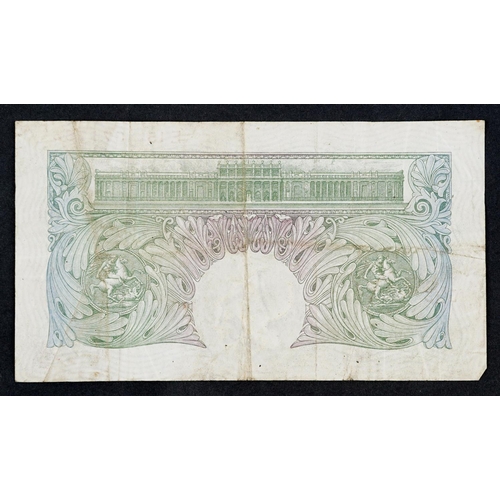 1508 - A Mahon 1925-1929 Bank of England green one pound note, serial number E15 371786.